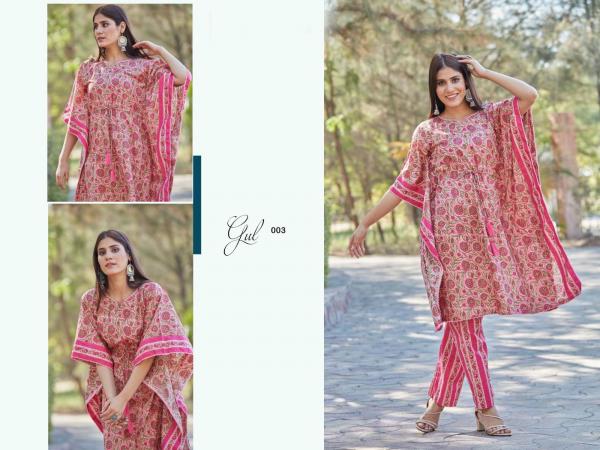 Gul Beautiful Cotton Printed Kaftan Kurti With Bottom 